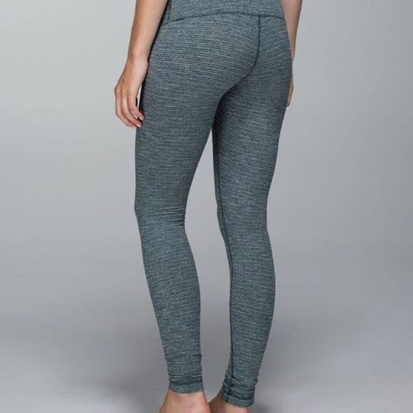 Lululemon Wunder Under Leggings Women's 2 Green Yoga Pants Coco Pique Fuel Gym - Picture 4 of 9